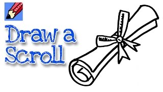 How to draw a graduation scroll real easy  Step by Step with Easy Spoken Instructions [upl. by Hite449]