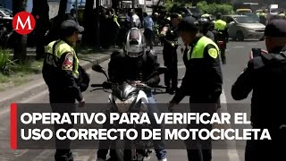 Realizan operativos en CdMx para verificar el uso correcto de motocicletas [upl. by Trofmoc]