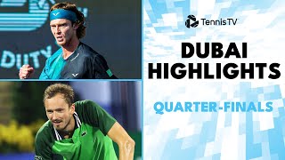 Medvedev vs Davidovich Fokina Rublev Hurkacz amp Humbert Play  Dubai 2024 QuarterFinal Highlights [upl. by Emeline368]