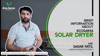 Ecosaras Solar Dryer for Fruits and Vegetables  Solar Dryer  CHDK Tech Center India [upl. by Manthei146]