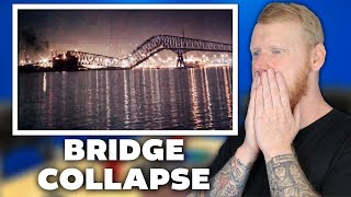 Bridge collapses in Baltimore REACTION  OFFICE BLOKES REACT [upl. by Bell]