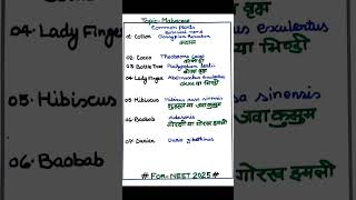 Malvaceae  NEET 2025  DrKevendra Pal Singh neet2025 biology [upl. by Gasparo881]