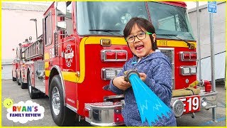 Ryan Explores Fire Trucks and film Ryans Mystery Playdate [upl. by French216]