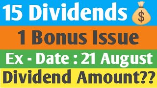 15 Dividends amp 1 Bonus Share  Ex  Date  21 August  Best August Dividend amp Bonus Analysis  Hindi [upl. by Browne]