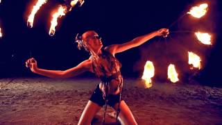 Fire dancing duet Poi and fire fans [upl. by Reld]