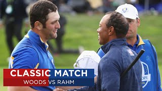 Tiger Woods vs Jon Rahm  Extended Highlights  2018 Ryder Cup [upl. by Herschel991]