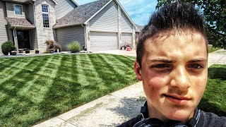 The ART of Lawn STRIPING  How To Mow Lawn Stripes [upl. by Enyak]