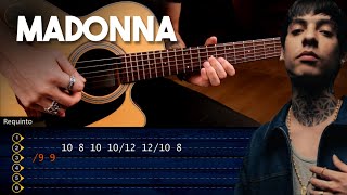 Madonna  Natanael Cano Oscar Maydon GUITARRA Tutorial REQUINTO  ACORDES Christianvib [upl. by Aikemot]