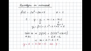 Raaklijn en normaal aan een functie mbv afgeleiden [upl. by Kenji]