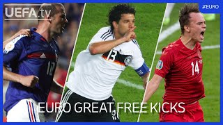 EURO Great Free Kicks  Zidane Ballack Damsgaard [upl. by Amoritta]