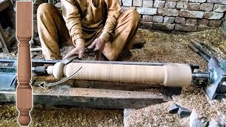 Wood working  How to Make Wooden Table Leg  Old Works [upl. by Ilenay]