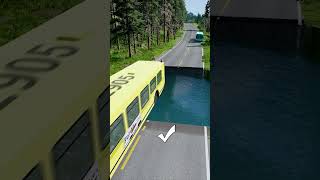 Bus vs water pit 31  carsvswaterpit beamngdrive doubleflatbedtrailertruckvsspeedbumps [upl. by Osterhus]