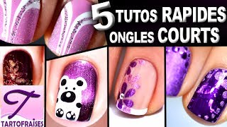 Ongles Courts 5 tutos nail art faciles au vernis pour débutants [upl. by Helgeson]