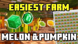 SIMPLE amp FAST Pumpkin  Melon Farm  Minecraft Bedrock Tutorial [upl. by Lavina]