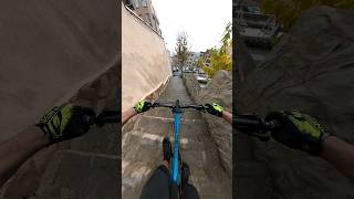 Urban freeride  slippery stairs😬mtb urbanfreeride urbandownhill downhill enduromtb bike [upl. by Frayne750]