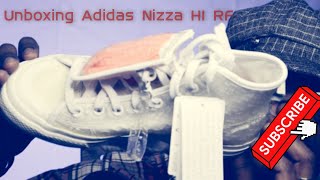 Unboxing Adidas Nizza Hi RF White The Best Men Sneaker [upl. by Solita]