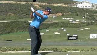 Nicolas Colsaerts  Golf Swing Driver in High Speed Slow Motion Down the line [upl. by Anetsirk]