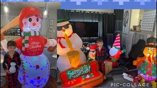 Unboxing New Christmas Inflatable Blow ups and Decorations blowups christmas2022 inflatables ⛄️ [upl. by Simetra]