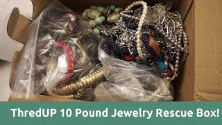 ThredUP Jewelry 10 Pound Rescue Box Haul w 925 Silver 10k Gold and More Reject quotUnboxingquot 4 [upl. by Towroy642]