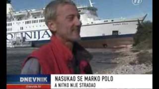 Chorvatsko Trajekt Marco Polo najel na ostrov Sit [upl. by Remat]