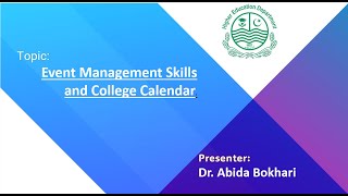 Event Management Skills and College Calendar [upl. by Neelrad]