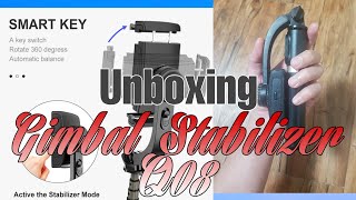 Murang Gimbal Stabilizer Q08  Unboxing  Review  Selfie Stick Tripod [upl. by Ludlew]