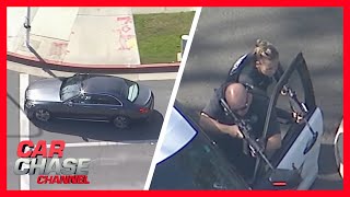 LA car chase suspect makes dead end turn leading to police standoff  Car Chase Channel [upl. by Corrie]