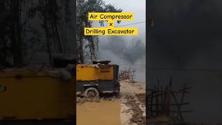 🔥 Atlas Copco Air Compressor XA 316 amp Drilling Rig Excavator Dc122N 🤯 shortsvideo shorts ytshorts [upl. by Ecertap]