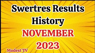 SWERTRES RESULTS HISTORY  NOVEMBER 2023  lottoresultstoday swertreshearing 3digit HOT212 [upl. by Earb732]