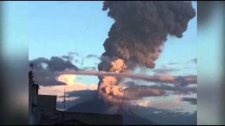 Volcano Erupts in Ecuador [upl. by Aleusnoc]