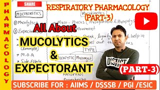 Respiratory pharmacology part3  mucolytics  mucokinetics mucomist  Expectorants hindi [upl. by Omora425]