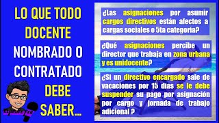 😱 👉LO QUE TODO DOCENTE NOMBRADO Y CONTRATADO DEBE SABER SOBRE EL PAGO POR ASIGNACIONES  MINEDU [upl. by Magdala107]