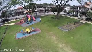 Flying FPV Drone F210 at Taman Mulia Playground  2018 [upl. by Ecad]