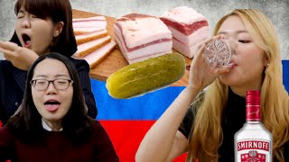 처음 먹어본 러시아 보드카 안주 Koreans Try Russian Vodka with Chasers for the first time Eng Sub [upl. by Snashall]