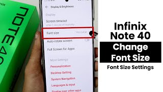 How to Change Font Size In Infinix Note 40  Font Size Settings [upl. by Harold]