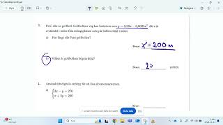 Ma2b uppg 12a Testprov Funktioner och Ekvationer Geogebra [upl. by Fiona358]