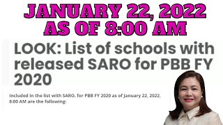 CONGRATULATIONS ADDITIONAL LIST OF SCHOOLS WITH RELEASED SARO FOR PBB 2020lMontillana TV [upl. by Ume]