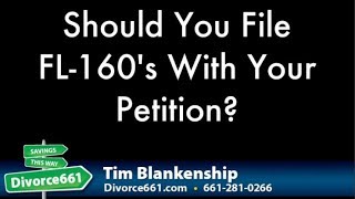 Should You File FL 160 With California Divorce Petition [upl. by Oirasan]