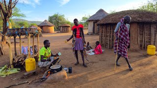 African Village lifeCooking Village food Tamarind porridge and corn for breakfast [upl. by Engvall]