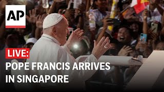 LIVE Pope Francis arrives in Singapore [upl. by Blayze274]