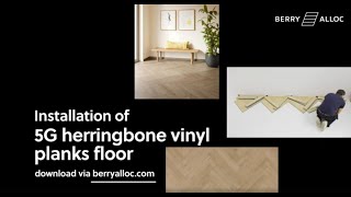 Installation of 5G herringbone vinyl planks floor English [upl. by Rahmann]