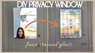 Faux Stained Glass Window Hack  DIY Privacy Fix [upl. by Duax601]