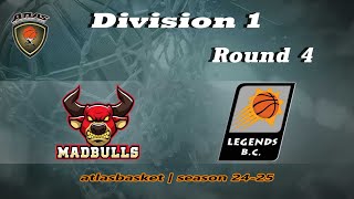 Atlasbasket  Div 1Round 4  MAD BULLS vs LEGENDS [upl. by Akihsay126]