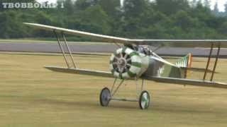 GIANT SCALE RC WW1 HANRIOT HD1 BIPLANE SCOUT FIGHTER  RAF COSFORD LMA MODEL AIRCRAFT SHOW  2013 [upl. by Aynom139]