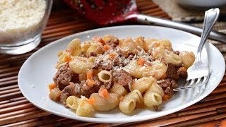 Coditos con carne de res Recetas de pasta [upl. by Mehcanem]