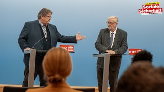 Pressekonferenz quotSPÖProgramm für Arbeit und Wirtschaftquot Josef Muchitsch und C Matznetter 19924 [upl. by Aicilihp]