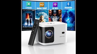 DBPOWER 5G WiFi Mini Bluetooth Projector 4K Support Review – Pros amp Cons – 300 ANSI Projector [upl. by Alaster]