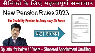 New Pension Rules 2023 for Disability Pension to Armed Forces [upl. by Yentihw]