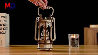 Top 3D Puzzle  Ancient DIY candle holder lantern  Laser cutting [upl. by Hastie]