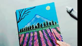 Easy Nature painting Nature painting for beginners acrylic painting drawing paintingideas [upl. by Keare]